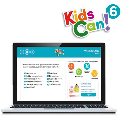 Pack de recursos digitales con materiales complementarios para aprender inglés en familia.